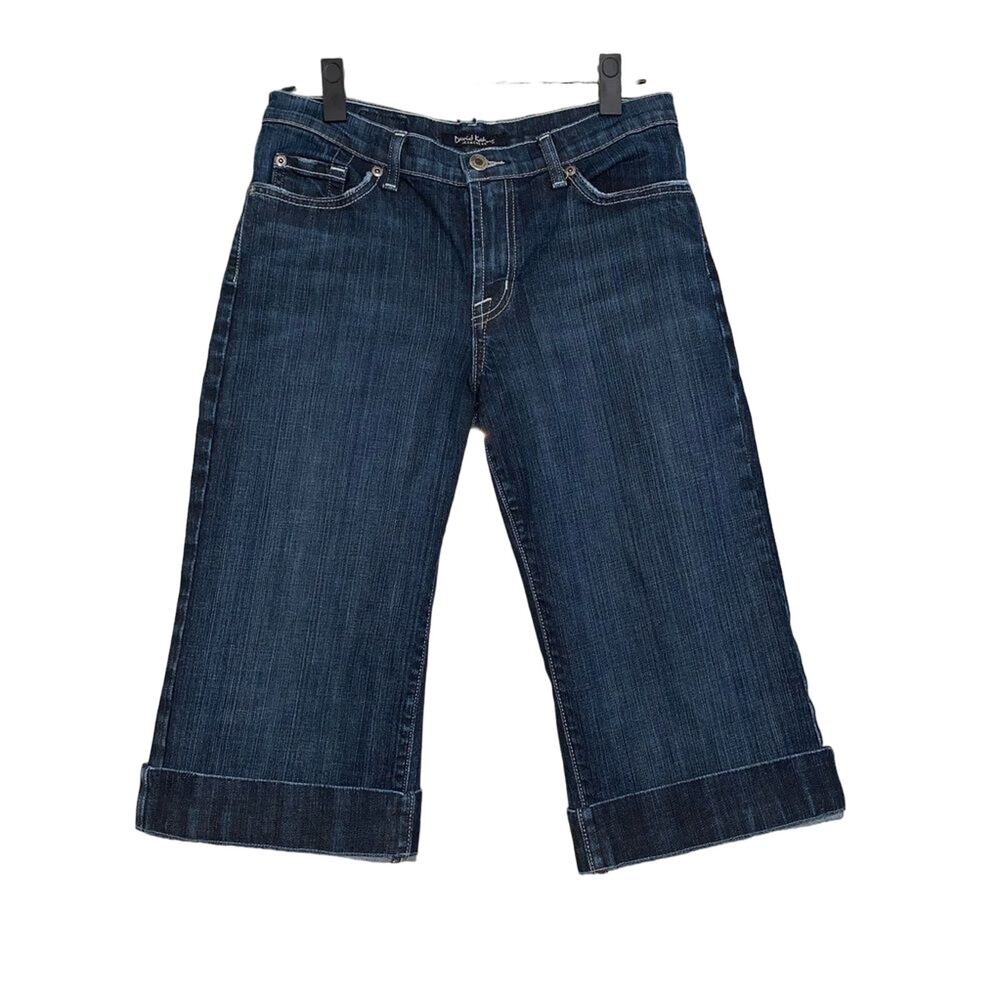 David Kahn Wide Hem Capri Jeans Size 8 Dark Wash